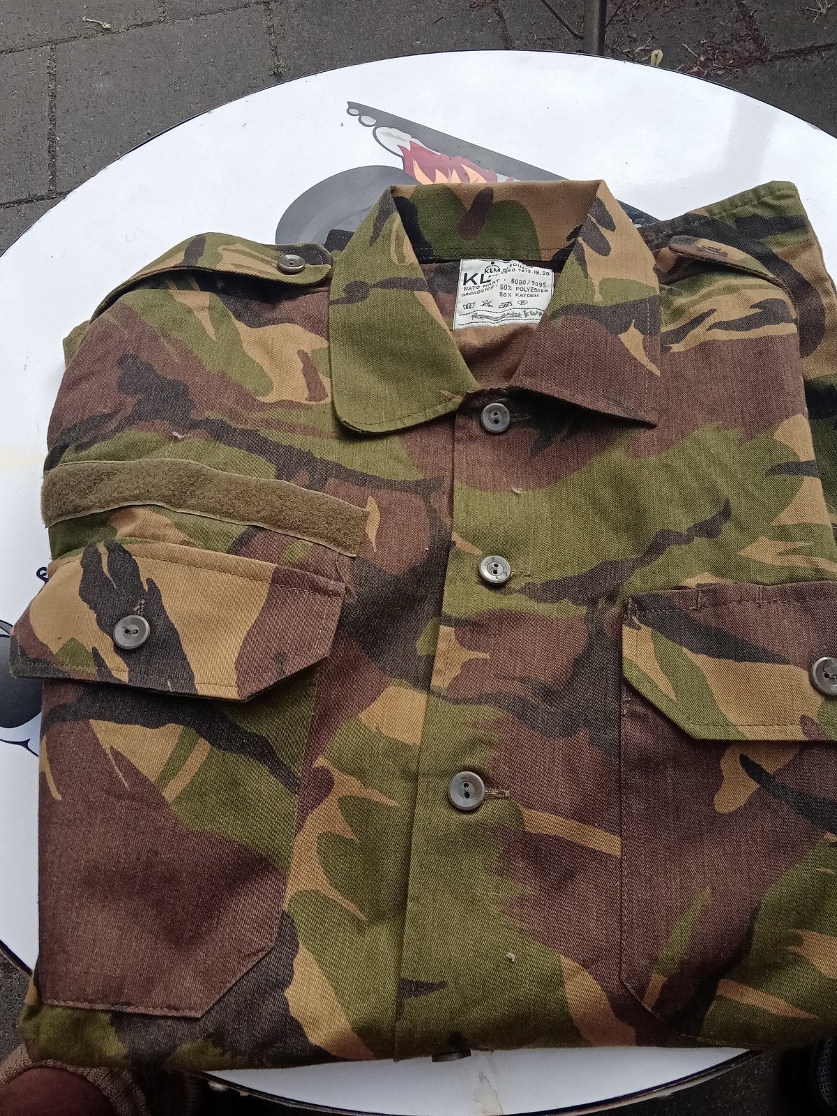 Camouflage Gevechtsjas KL Kleding 1990 Maat 6080/9095, Ophalen of Verzenden, Landmacht, Nederland, Kleding of Schoenen