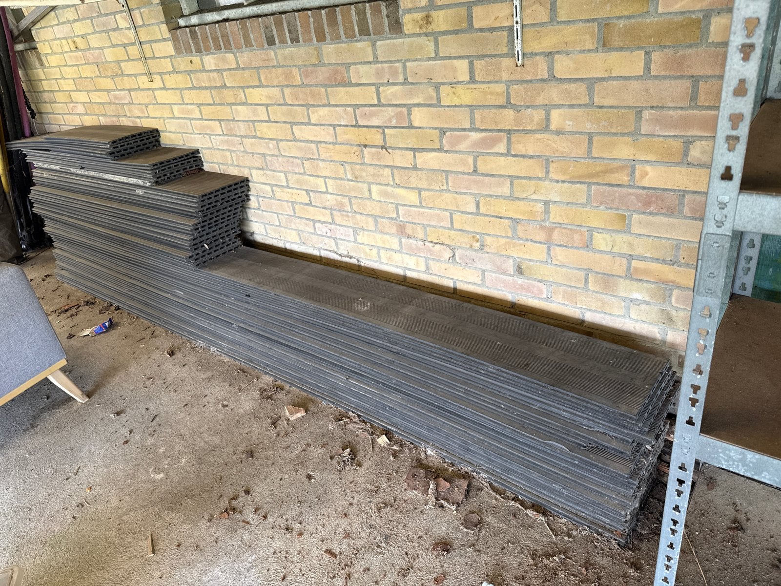 Stapel kunststof vlonderplanken, Tuin en Terras, Terrasdelen en Vlonders, Ophalen, Gebruikt, Kunststof