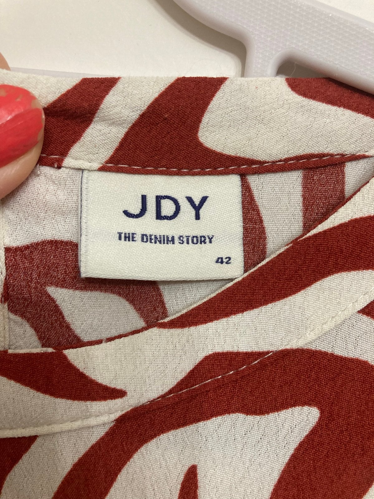 JDY Zebra Print Midi Jurk Maat 42, Ophalen, Maat 42/44 (L), Gedragen, Rood