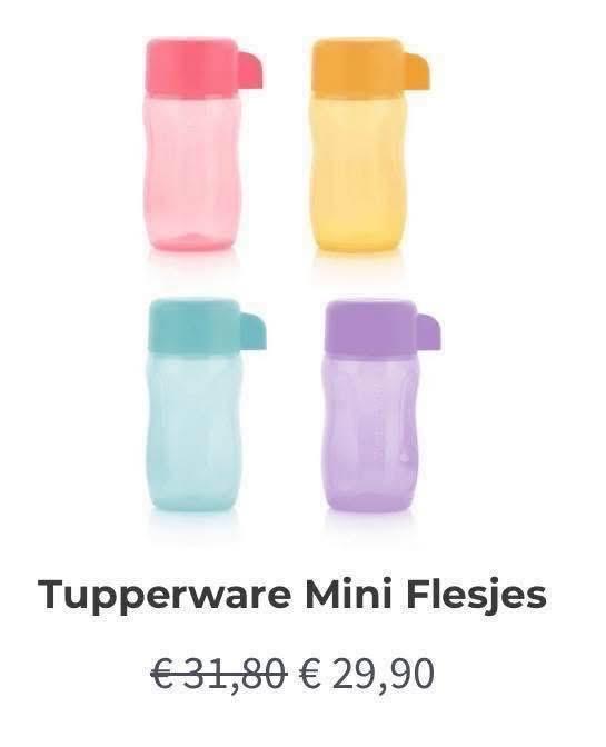 Tupperware Mini Flesjes 90 ml, Huis en Inrichting, Keuken | Tupperware, Ophalen of Verzenden, Nieuw, Blauw