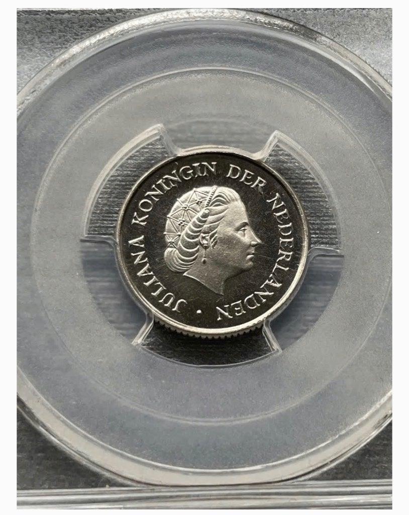 25 cent 1962 Proof PF67CAM, Ophalen of Verzenden, Koningin Juliana, 25 cent