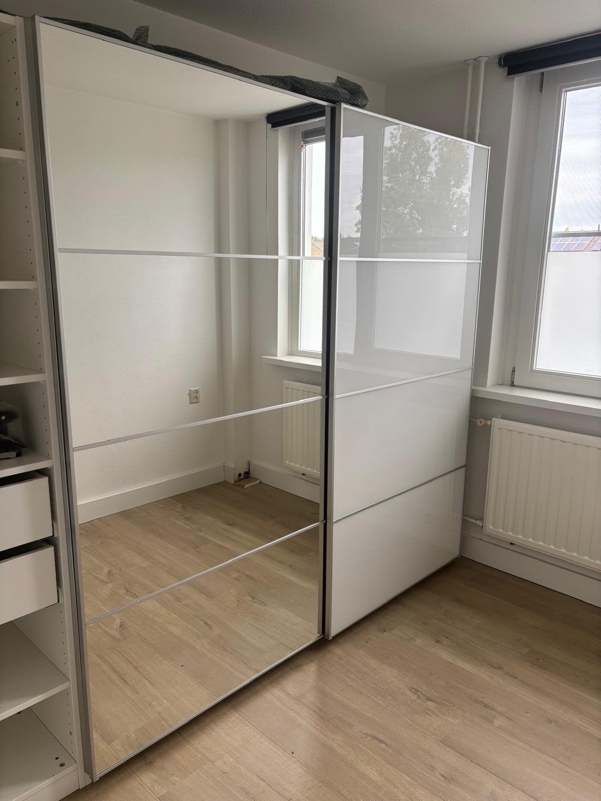 Ikea PAX schuifdeuren met frame 200x201 met spiegels in doos, Huis en Inrichting, Kasten | Kledingkasten, Ophalen, 200 cm of meer