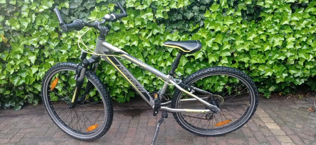 Mountainbike 24 inch Merida Matts J.24 Silver/Green 2018, 24 inch of meer, Gebruikt, Velgrem, V-brakes