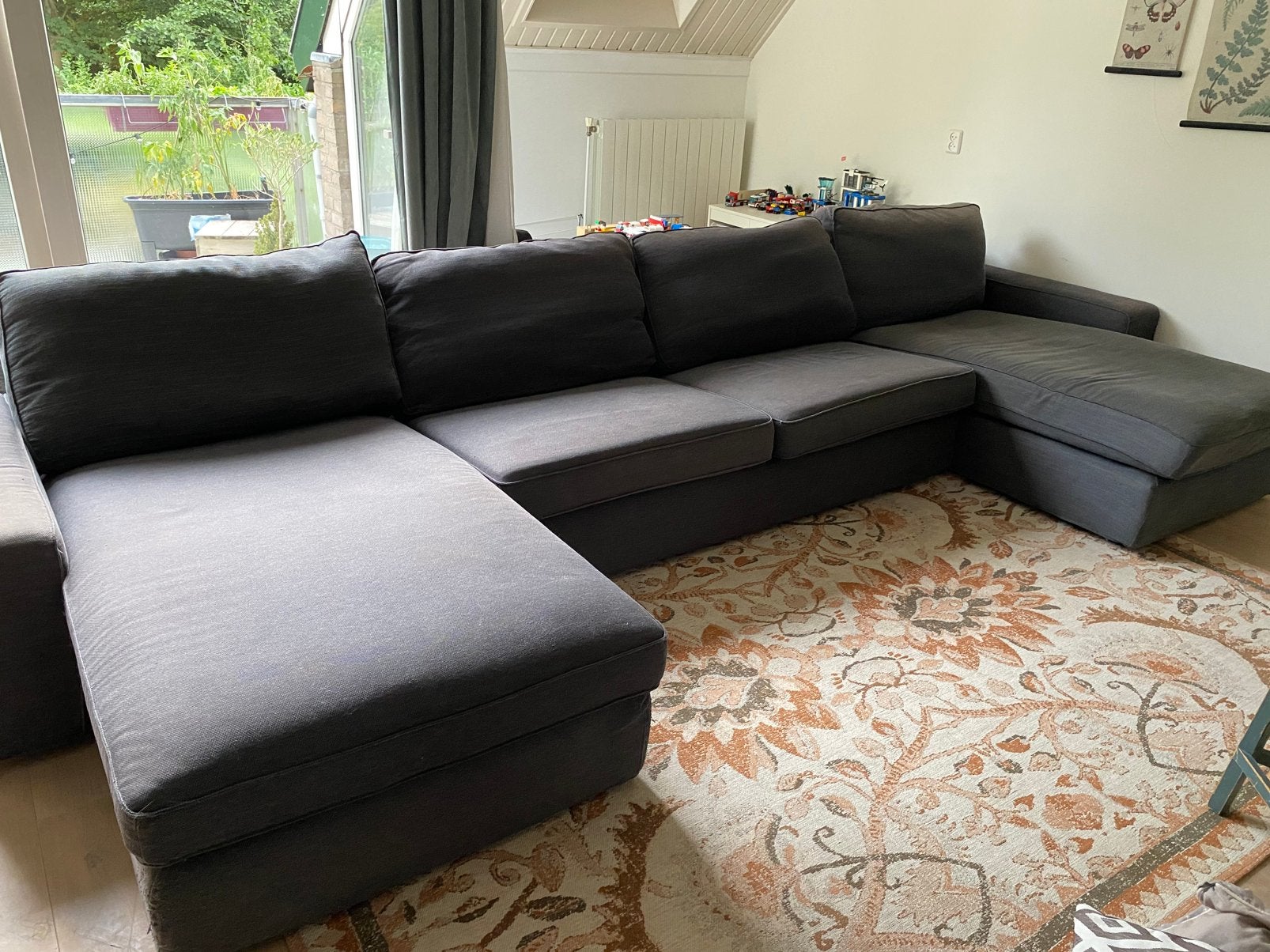 IKEA Kivik 3-zits bank en 1 chaise longues LOS OF SAMEN, Ophalen, Gebruikt, Stof