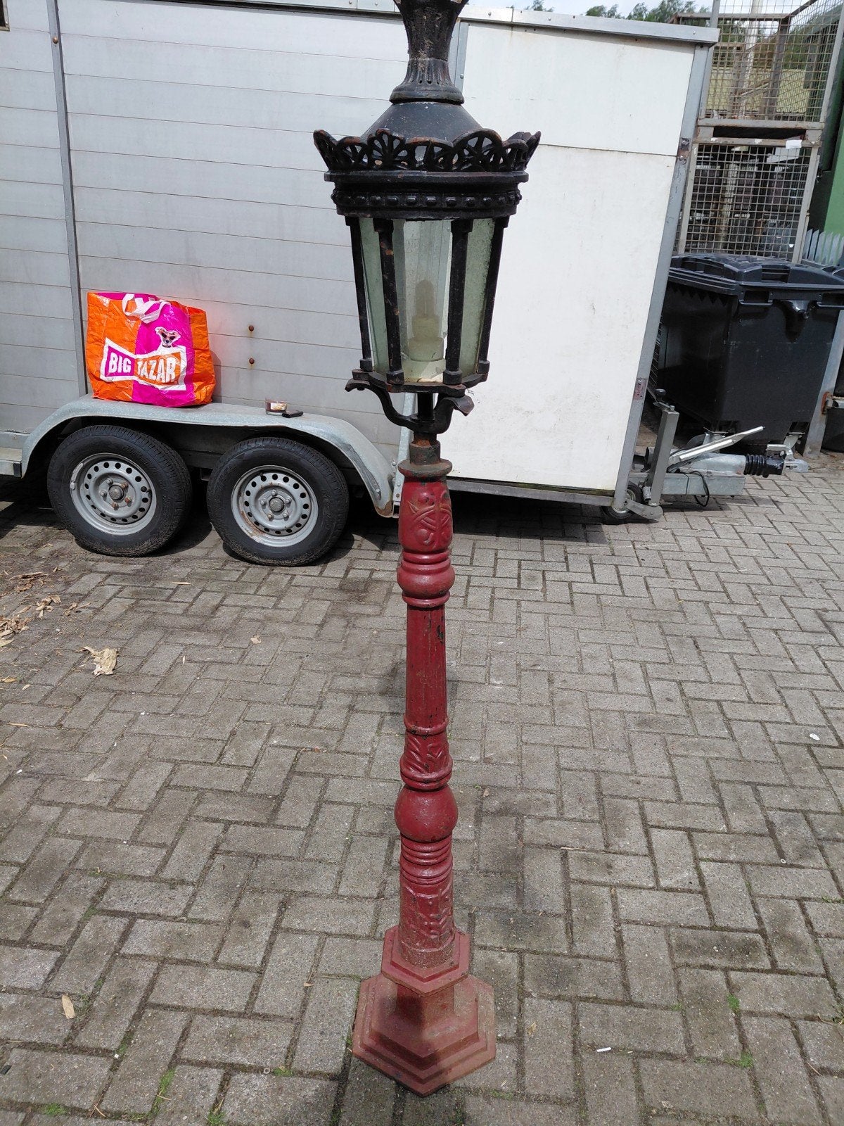 Gietijzeren lantaarn, Tuin en Terras, Buitenverlichting, Ophalen, Gebruikt, Staande lamp, Netvoeding