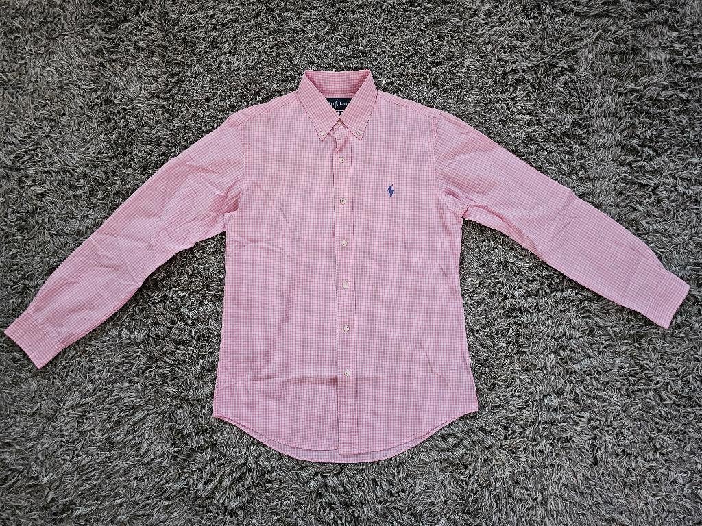 Ralph Lauren Custom Fit Overhemd Roze Geruit maat S, Verzenden, Halswijdte 38 (S) of kleiner, Ralph Lauren, Zo goed als nieuw