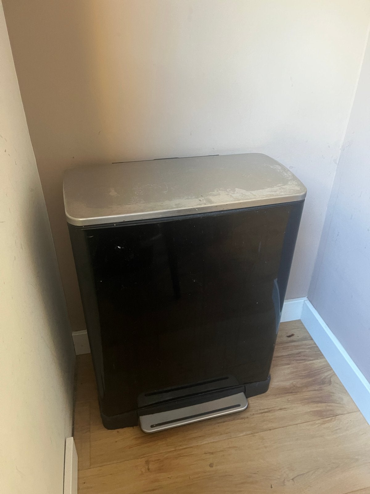 GRATIS OPHALEN EKO duo afvalemmer met pedaal, zwart/rvs, Ophalen, 50 – 75, Kunststof, Gebruikt