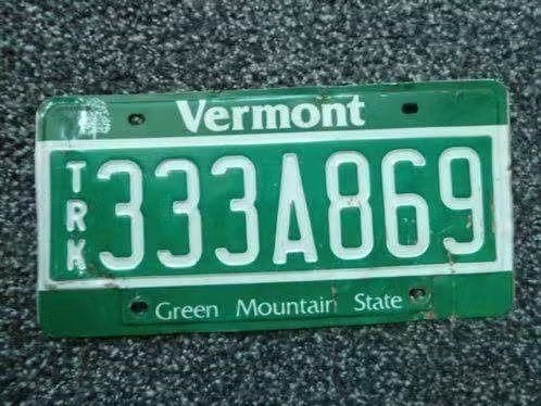 Kentekenplaat licenseplate Vermont Truck USA, Verzamelen, Verzenden, Gebruikt, Auto's