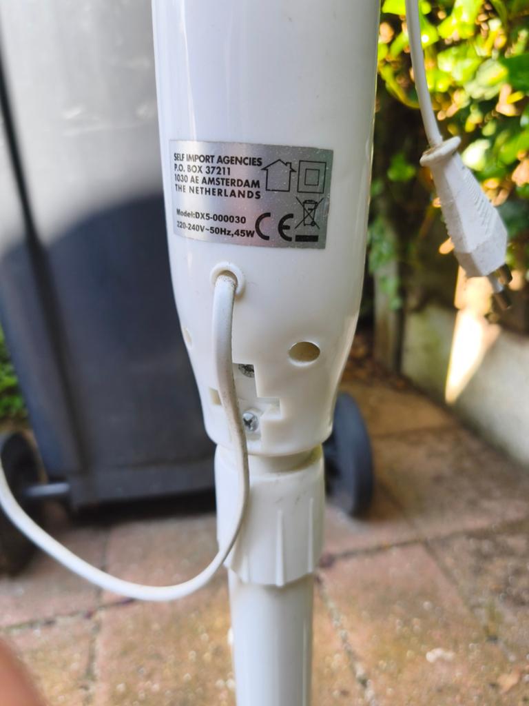 Witte Statiefventilator - Model DX5-000030, 45W, Ophalen, Gebruikt, Statiefventilator