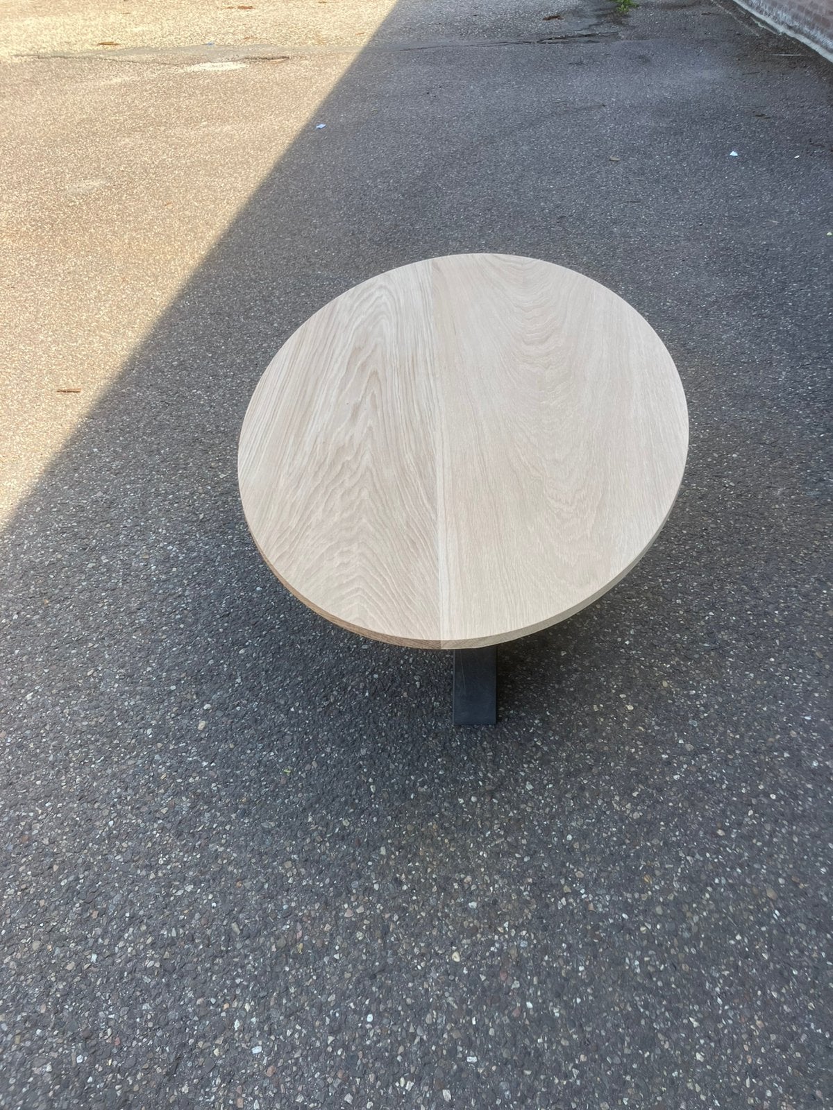 Bristro tafel blad vierkant boomstam of rond  op maat gemaak, Ophalen, Zo goed als nieuw, Rond