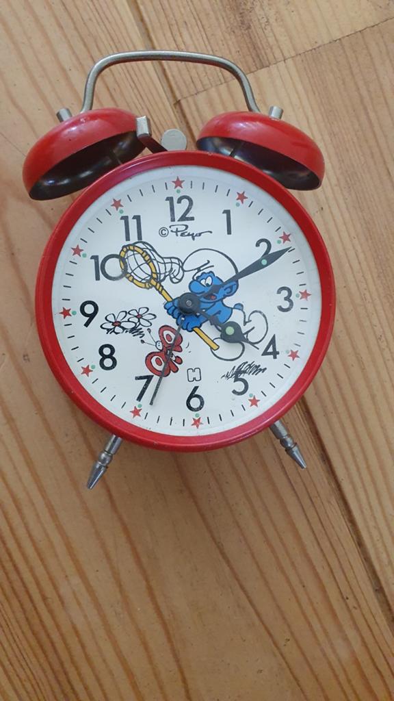 Vintage Smurfen Wekker - Rood, Ophalen of Verzenden