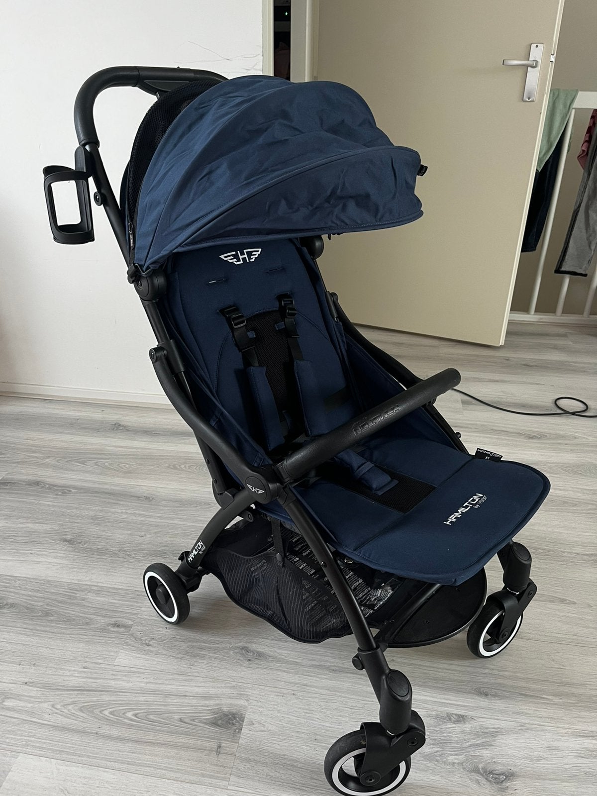 Hamilton One Prime X1 buggy blauw – MagicFold + opberghoes, Ophalen, Zo goed als nieuw, Zonnekap