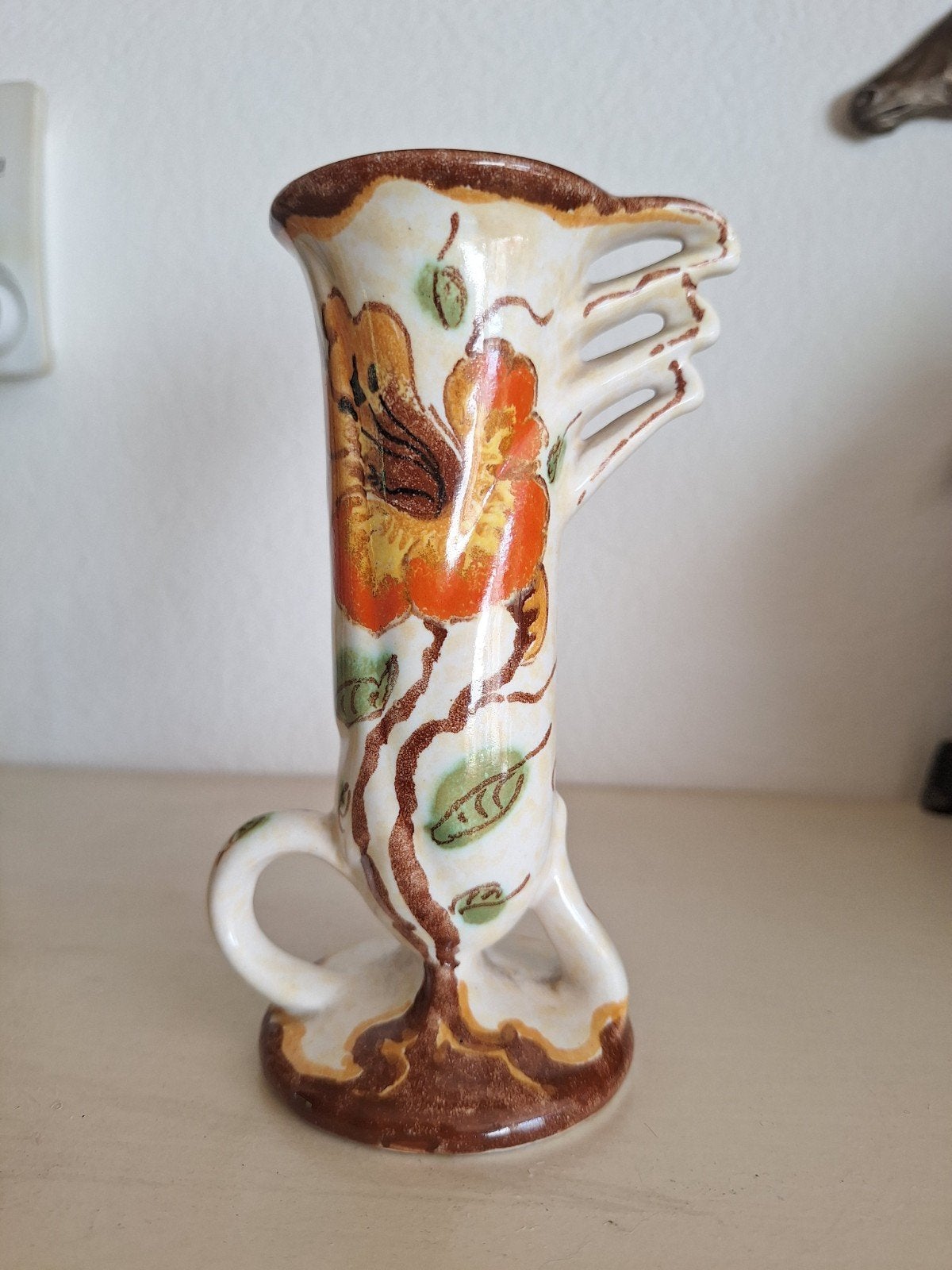 Uniek Zenith Gouda vaasje met bloemmotief, Antiek en Kunst, Ophalen of Verzenden