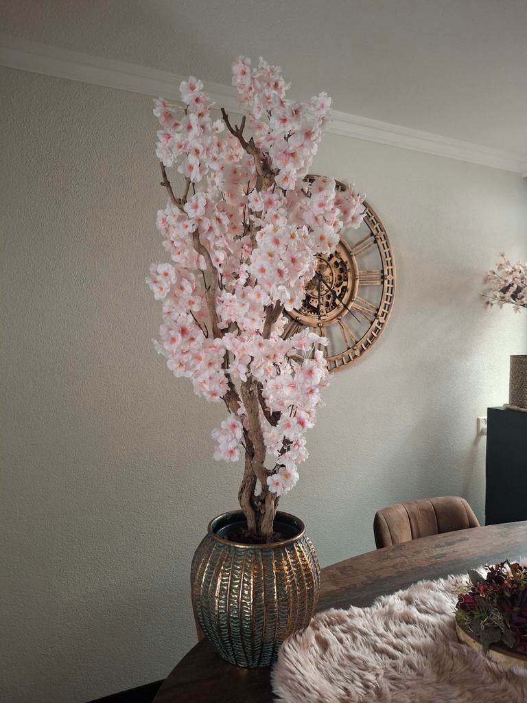 Nieuw handgemaakt bloesemboompje op echt seringehout 135cm, Ophalen of Verzenden