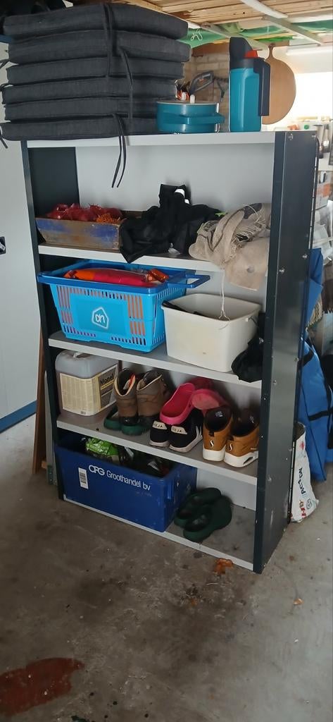 Demontabele metalen opbergkast voor bijkeuken/garage, Huis en Inrichting, Met plank(en), Gebruikt, Metaal, 150 tot 200 cm