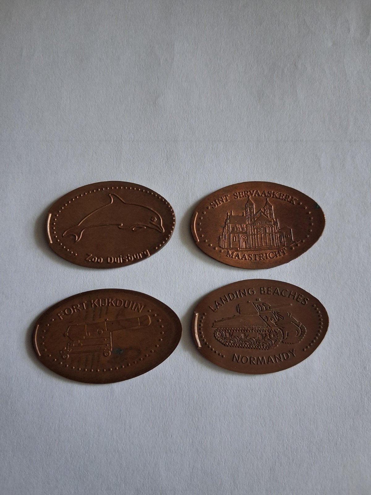4 souvenir munten/pennies van dierentuinen en b, Ophalen of Verzenden, Overige materialen, Nederland