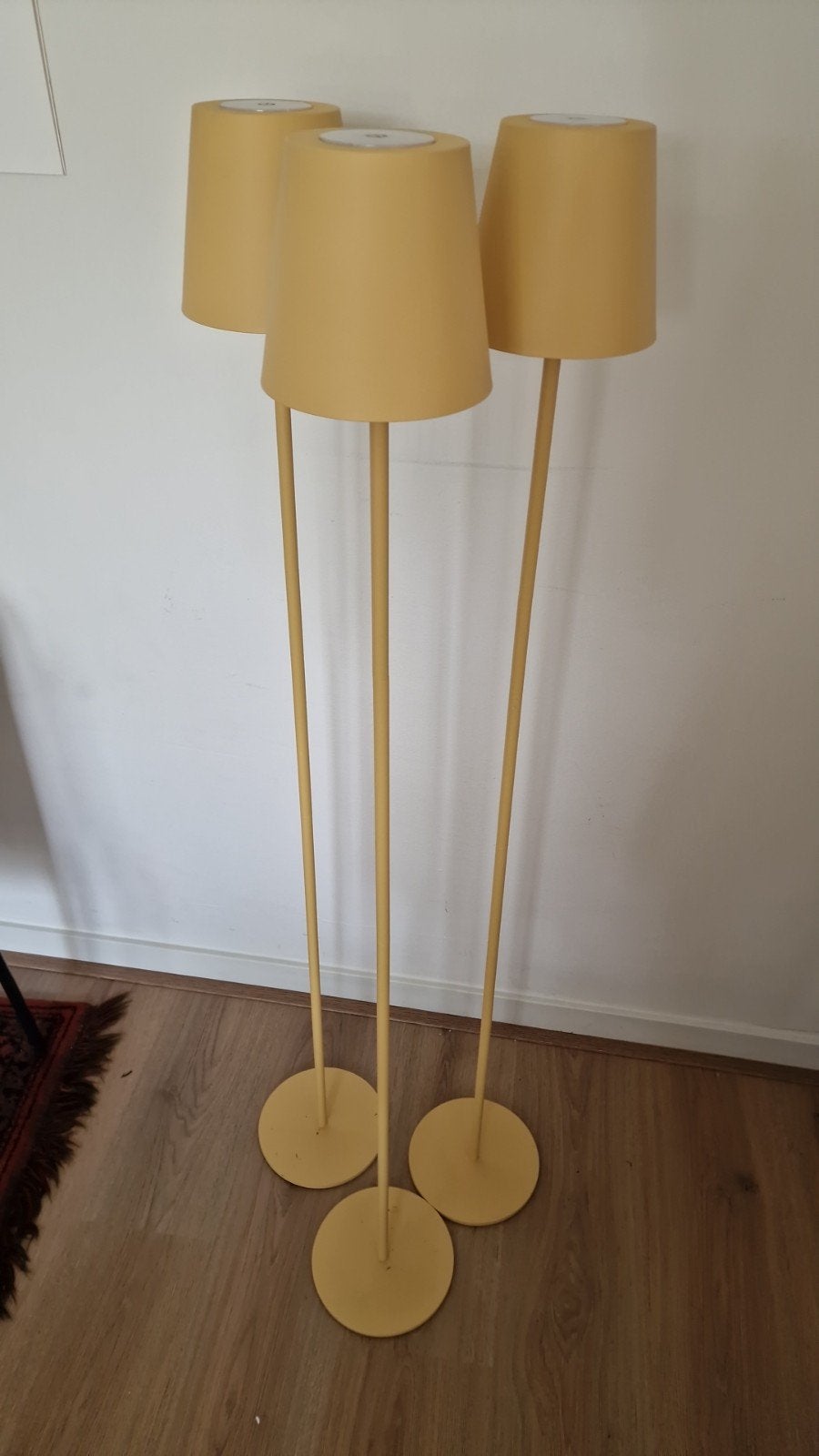 Set van 3 draadloze vloerlampen Livarno Home, Ophalen, Kunststof, 100 tot 150 cm, Overige fittingen