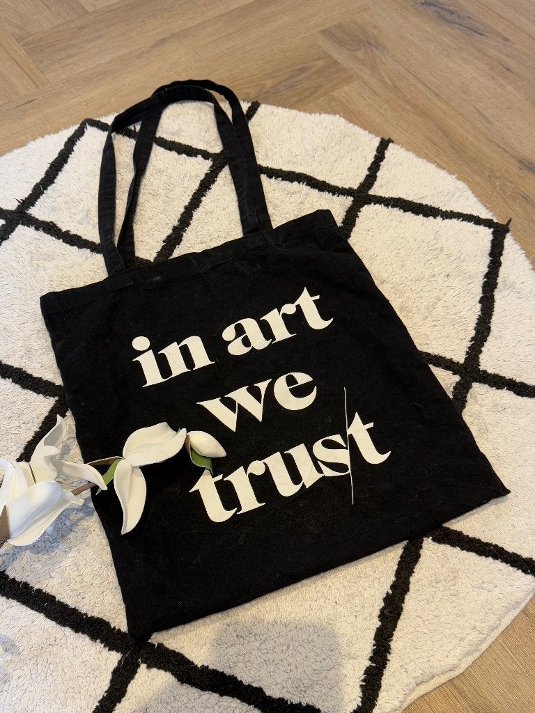 ZGAN zwart katoen Banksy tas shopper In Art We Trust Moco LE, Ophalen of Verzenden, Nieuw, Zwart, Handtas