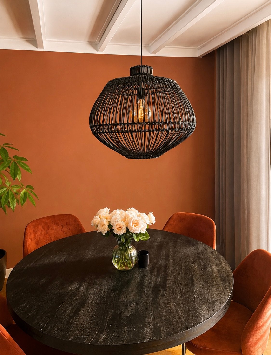 Rotan hanglamp, Huis en Inrichting, Ophalen of Verzenden, Zo goed als nieuw