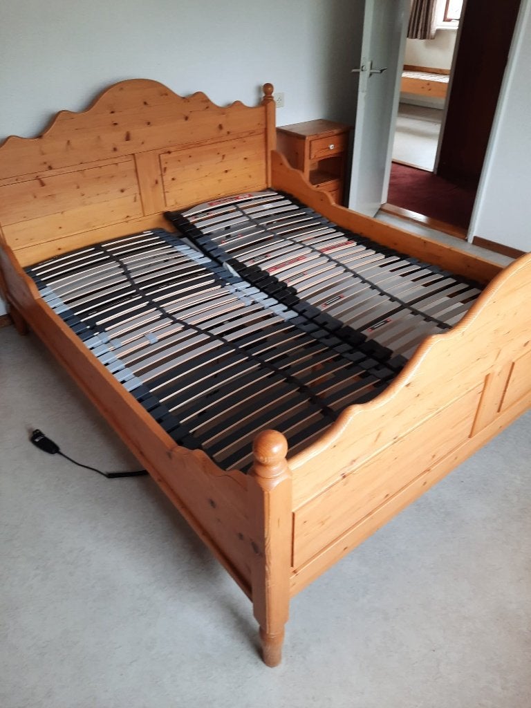 Bed, Huis en Inrichting, Slaapkamer | Bedden, Ophalen, Bruin, Landelijk, Twijfelaar