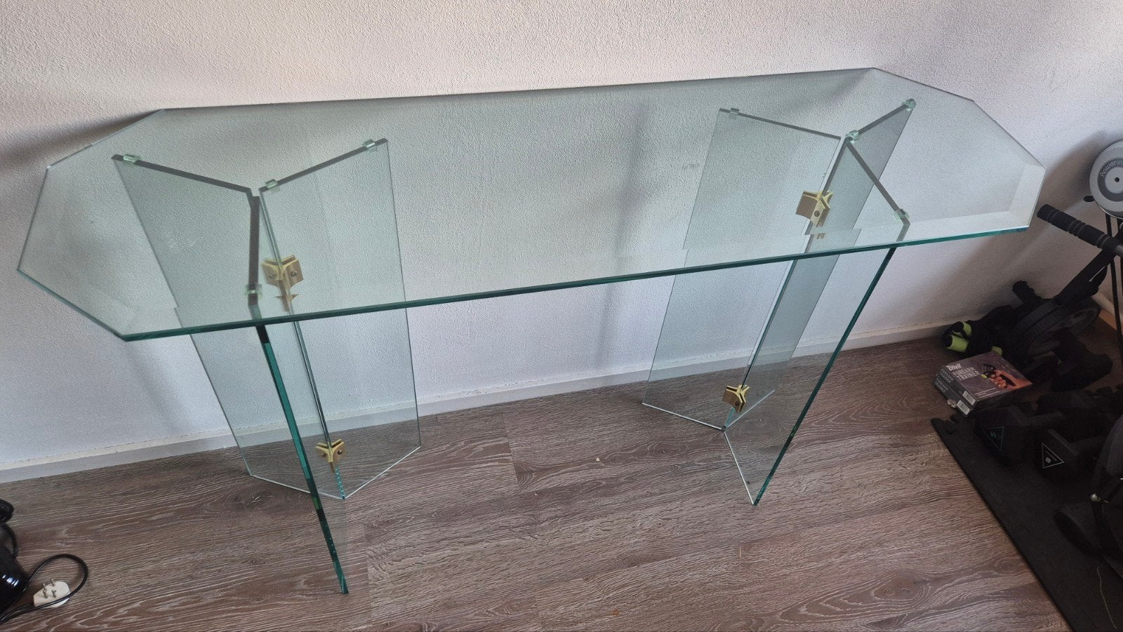 Sidetable glas, Ophalen, 100 tot 150 cm, Glas, Zo goed als nieuw