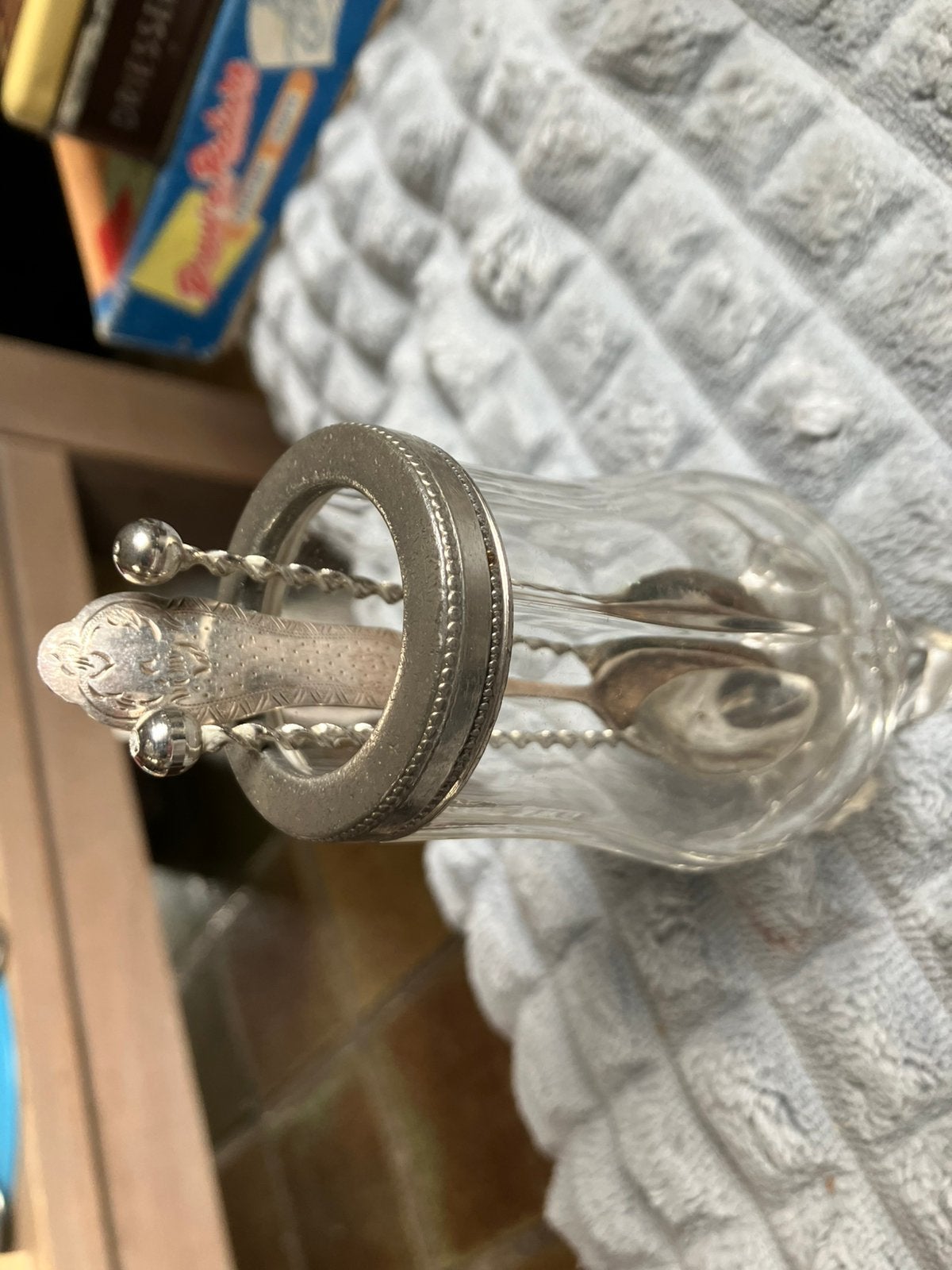 Lepelvaasje met verzilverde rand, Ophalen of Verzenden