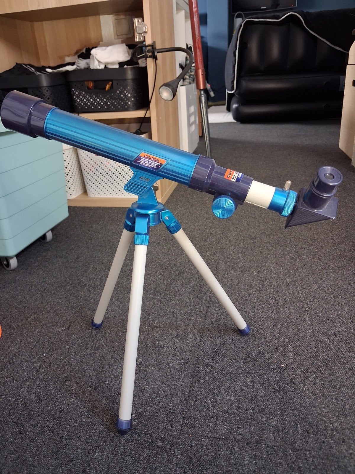 Blauwe telescoop met statief - Ideaal voor beginners, Ophalen, Gebruikt, Ontdekken