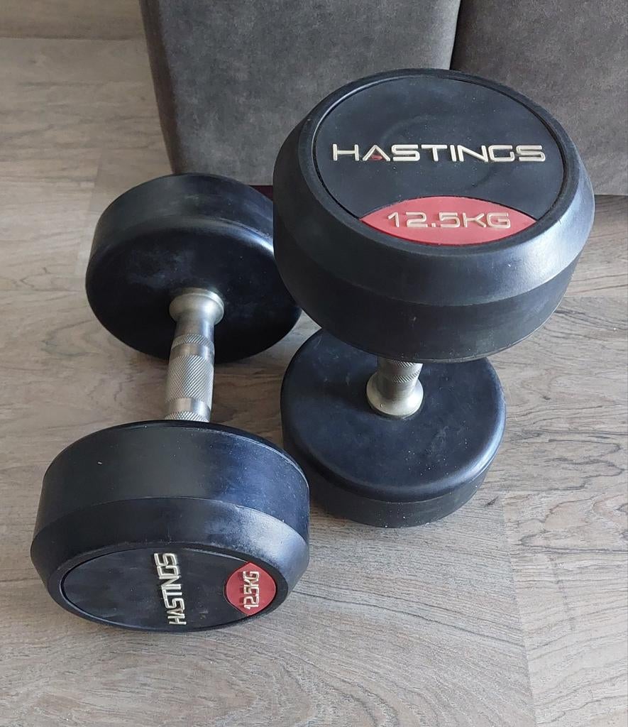 Hastings dumbbells 2x12.5 kg in prima kwaliteit, Ophalen, Gebruikt, Benen, Dumbbell