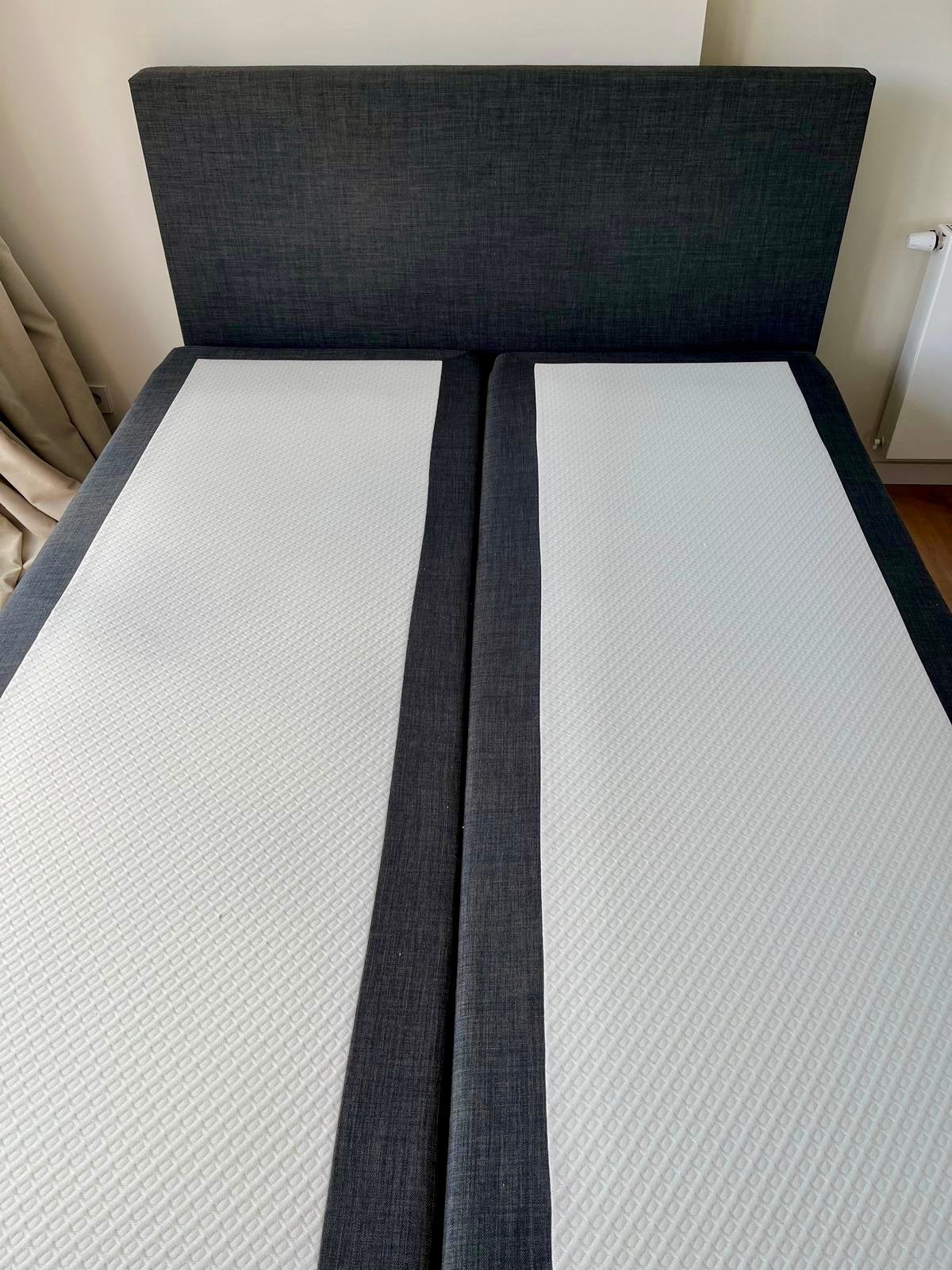 Boxspring 160 x 220 cm - in goede staat, Ophalen, Tweepersoons, Zo goed als nieuw, Grijs