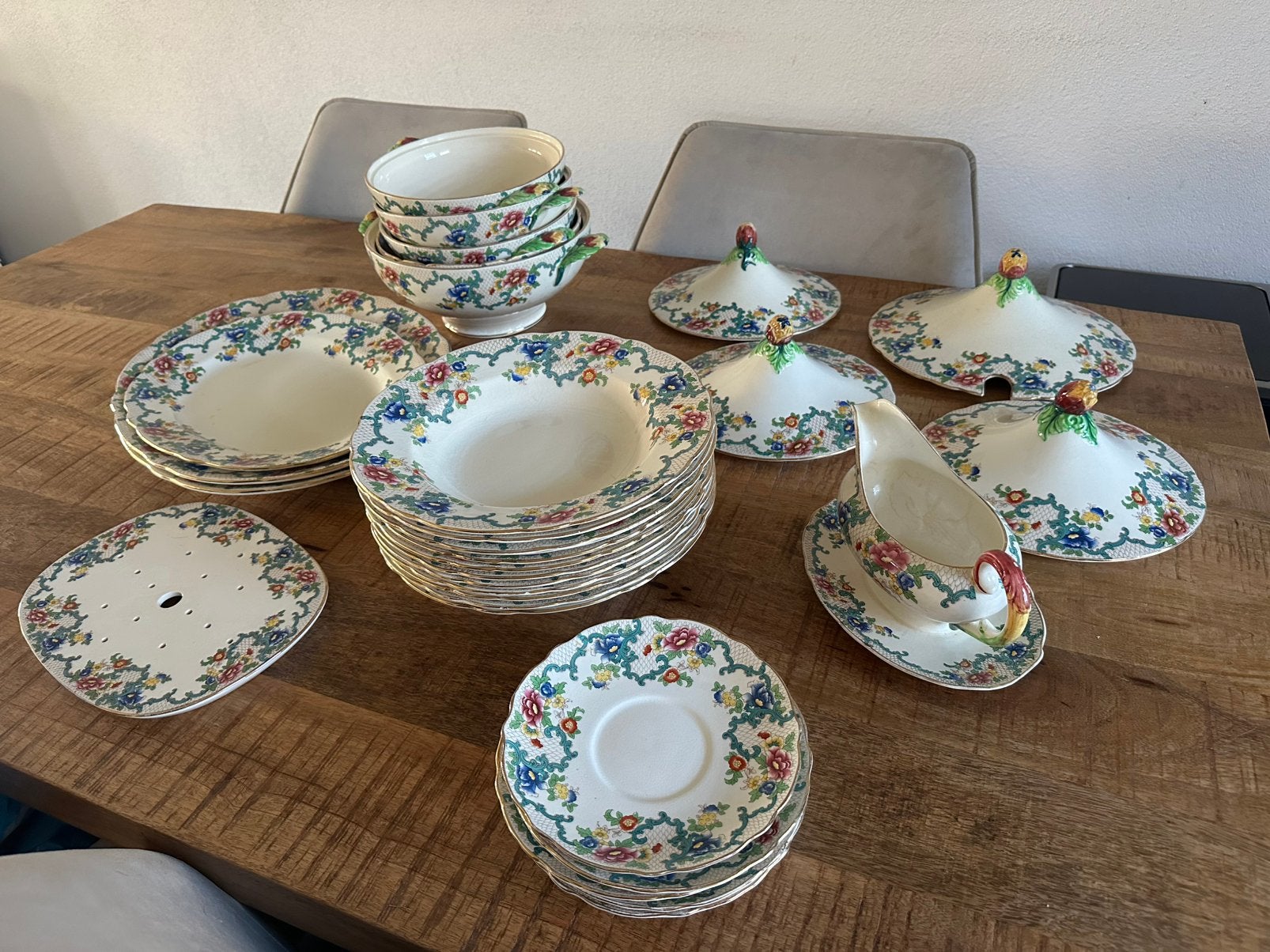 Royal Cauldon Victoria servies jaren '30 + zeldzame lekplaat, Antiek en Kunst, Ophalen
