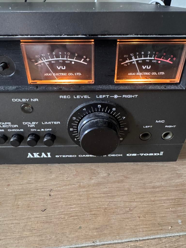 Akai CS-702DII Stereo Cassettedeck - Vintage Audio, Ophalen of Verzenden, Enkel, Akai, Tiptoetsen