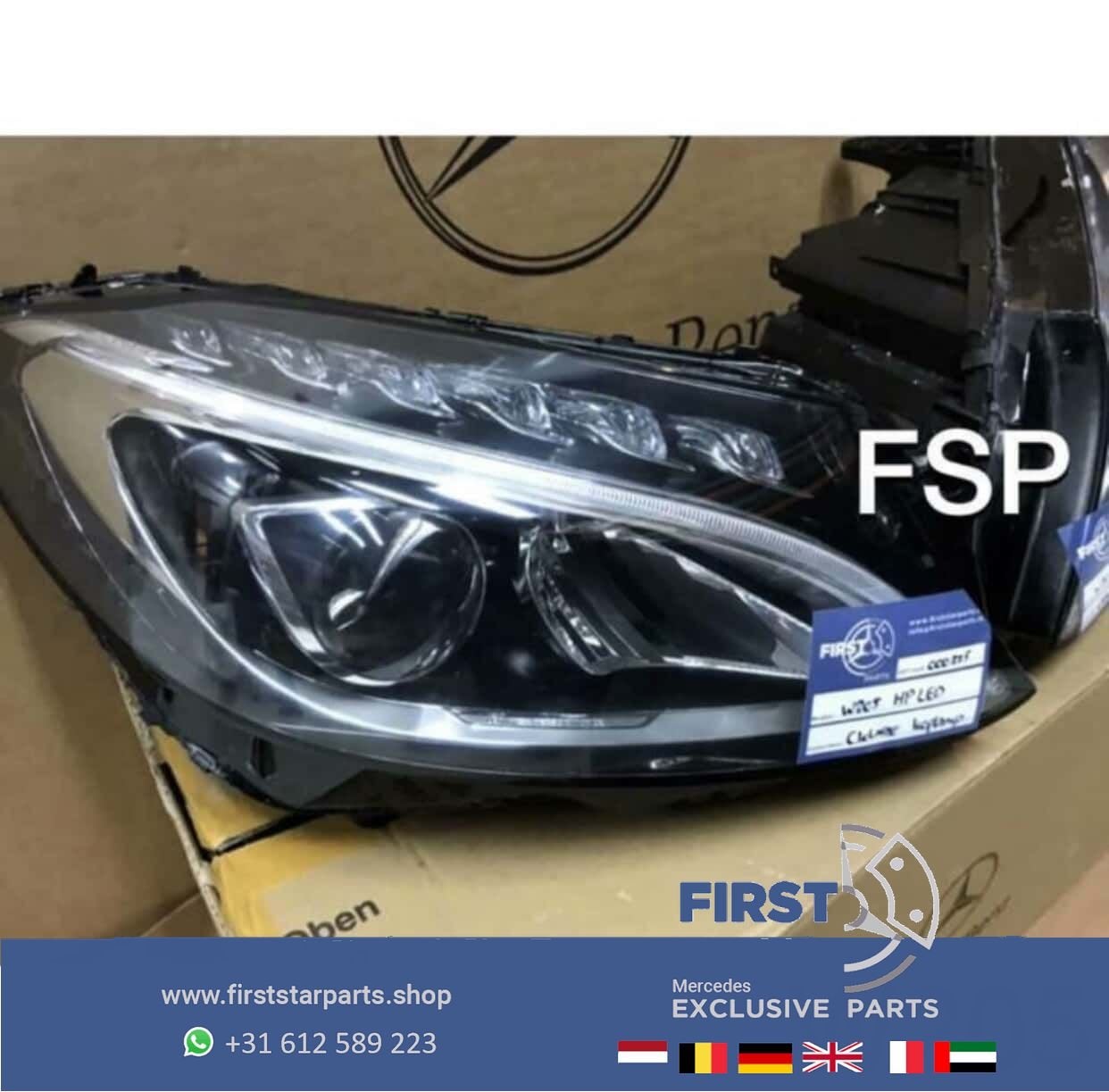 W205 RECHTER LED KOPLAMP Mercedes C Klasse High Performance, Gebruikt, -, Ophalen of Verzenden, -
