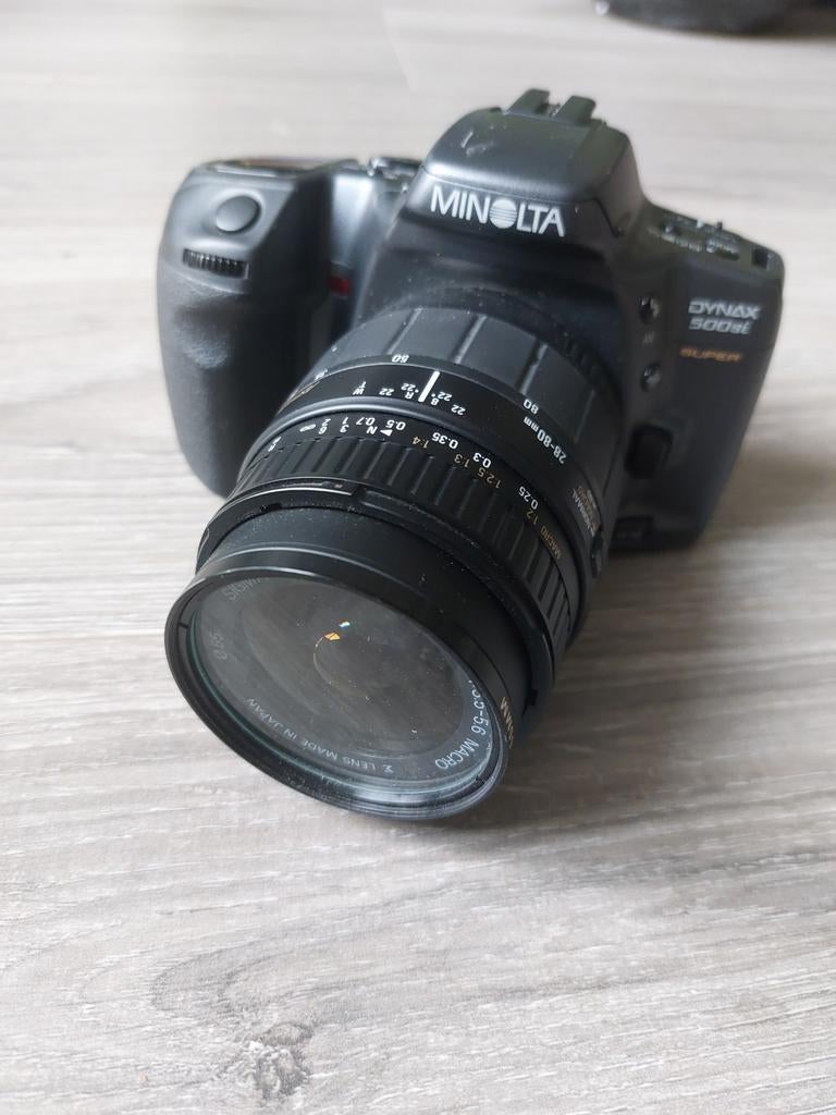 Minolta Dynax 500si Super met tasje en koord, Ophalen of Verzenden, Gebruikt, Spiegelreflex, Minolta