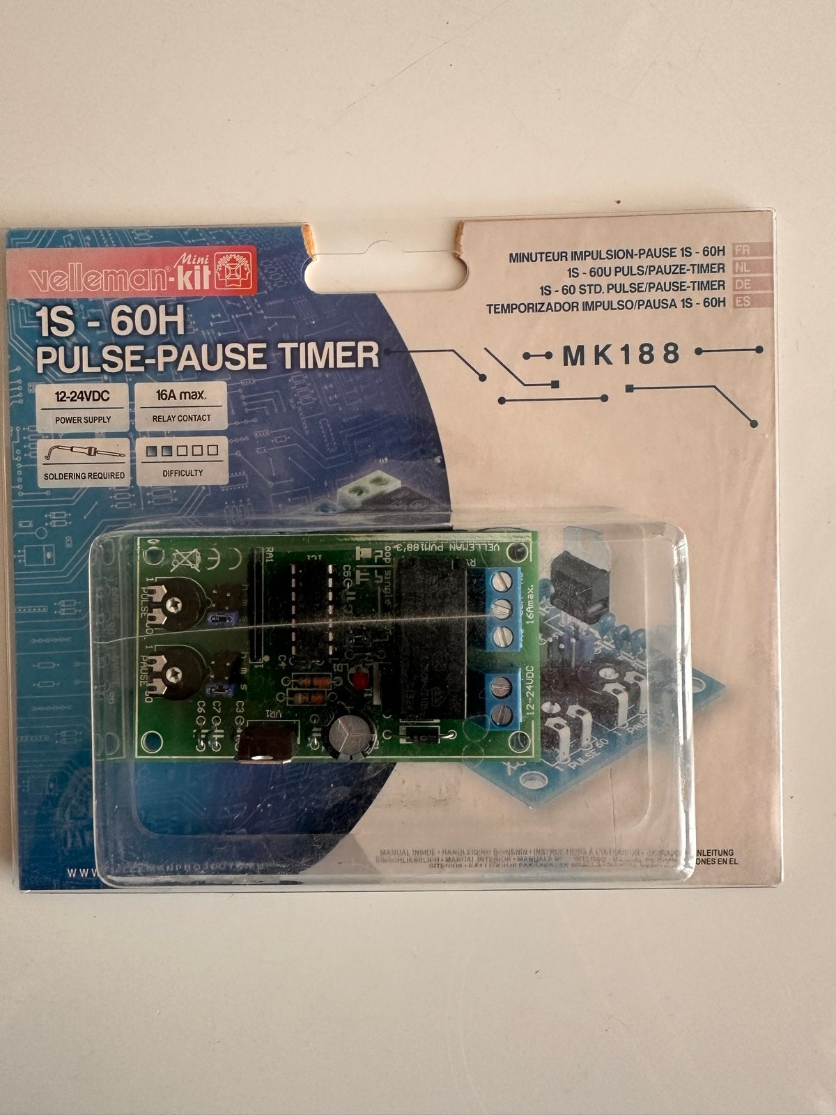 Velleman MK188 Pulse-Pause Timer 1s-60h, Ophalen of Verzenden, Nieuw