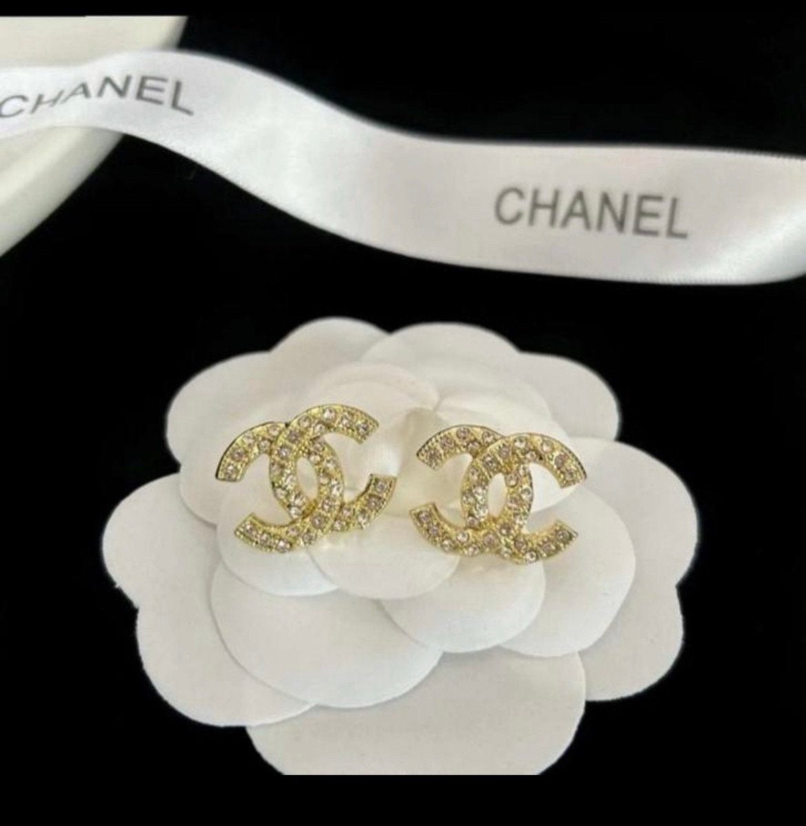 Luxe oorbellen gold goud met diamantjes, Ophalen of Verzenden, Zo goed als nieuw, Goud