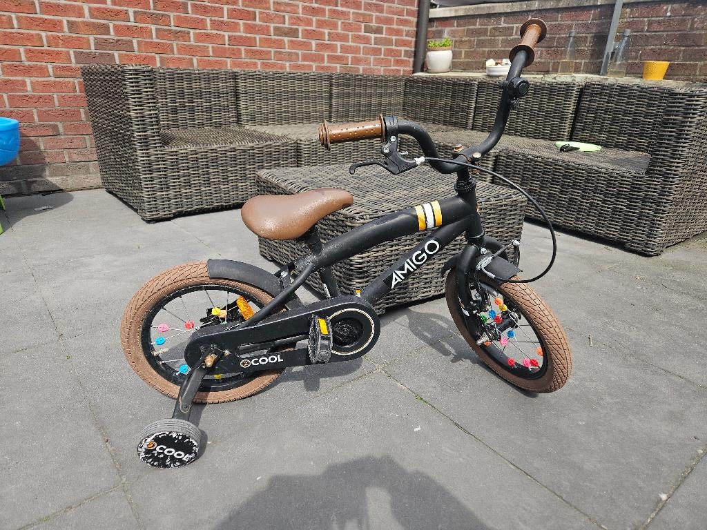 Kinderfiets 14 inch, Ophalen, Zijwieltjes, Gebruikt, Minder dan 16 inch