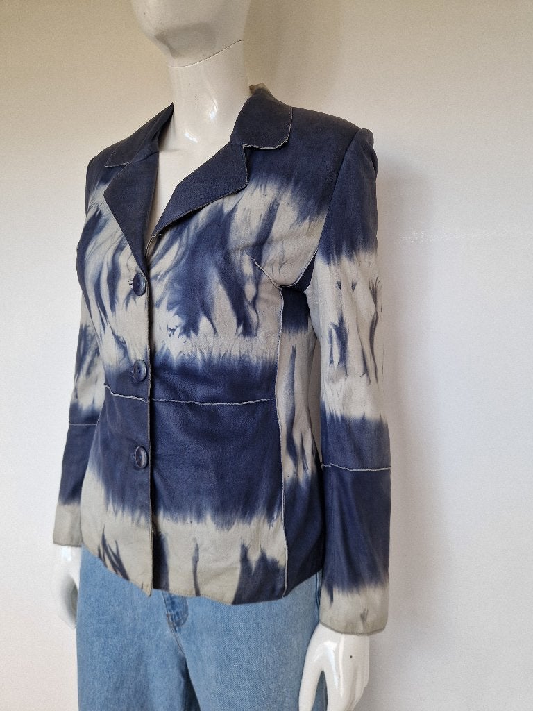 Trend leren jasje | Maat 36 | Lamsleer |, Kleding | Dames, Blauw, Nijmegen, Ophalen of Verzenden, Verhip-vintage
