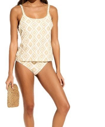 Tankini en bikini broekje creme bruin Ibiza 46 nieuw, Bonprix, Bruin, Nieuw, Ophalen of Verzenden