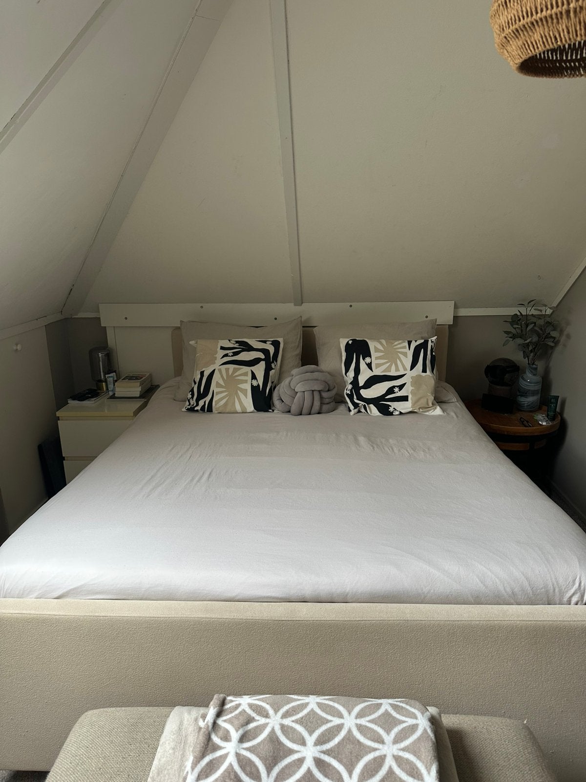 Boxspring - beige 160/200, Ophalen, Gebruikt, Beige, Tweepersoons