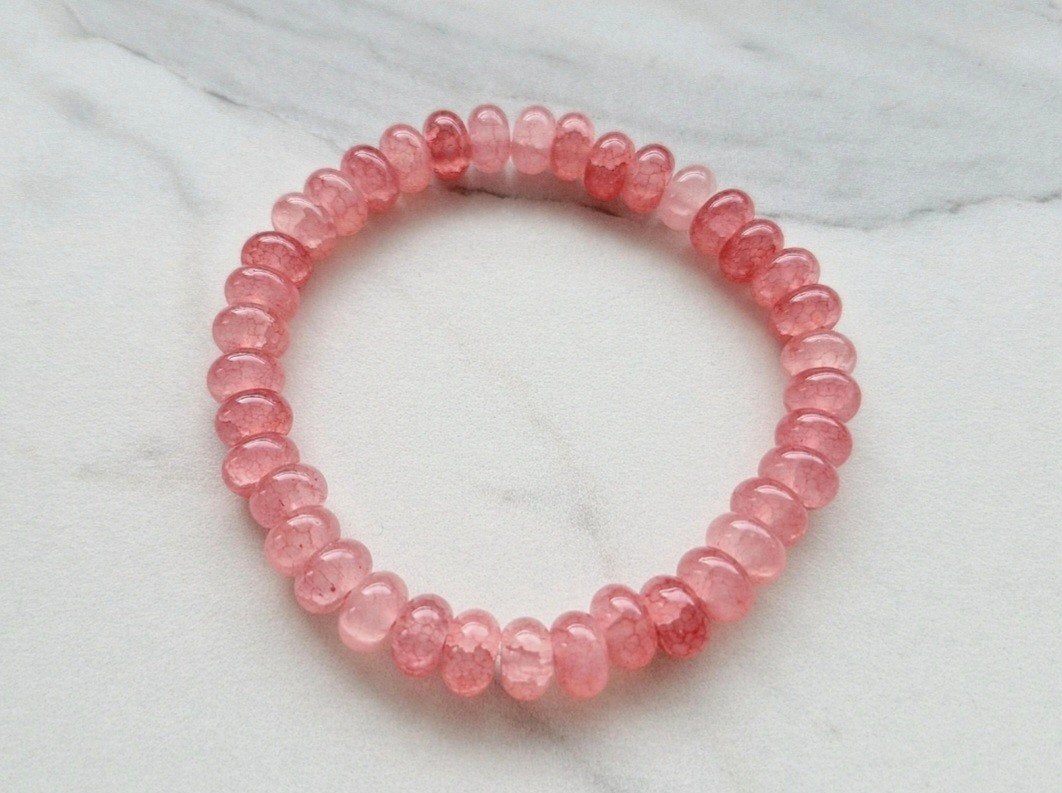 Agaat edelstenen armband, Sieraden, Tassen en Uiterlijk, Armbanden, Overige materialen, Verzenden, Nieuw, Roze