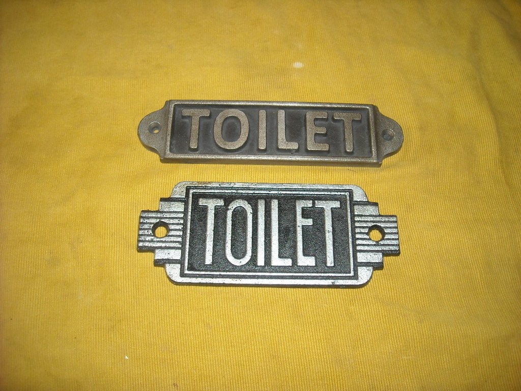 gietijzeren bordje toilet wc bord toilet-bordje toiletbordje, Ophalen of Verzenden