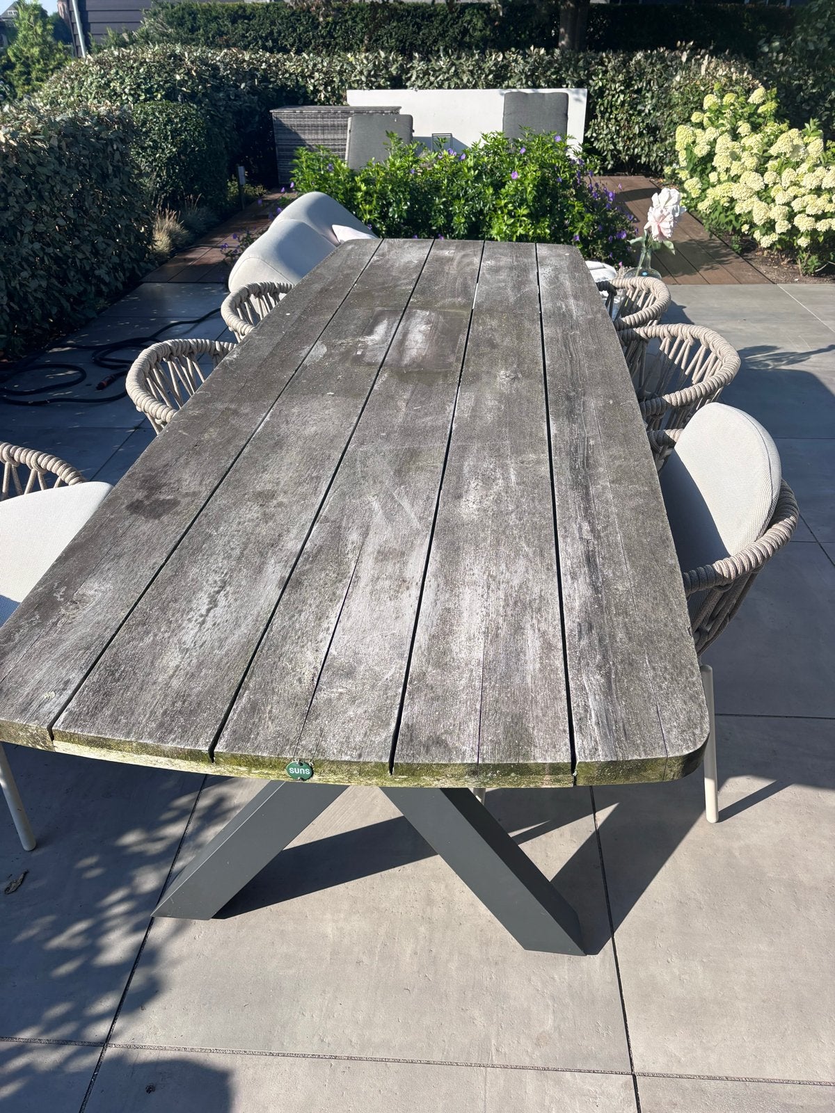 Merk Suns tuintafel 5.00m x 2.30m, Ophalen, Gebruikt, Rechthoekig, Hout