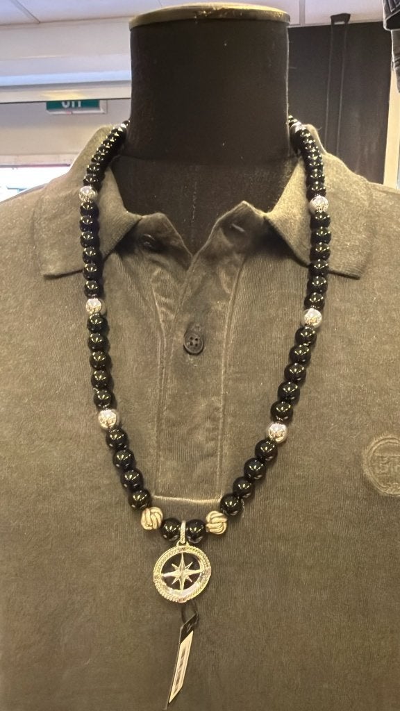 BUDDHA TO BUDDHA KETTING 188 SPIRIT BEAD ONYX 73 CM € 649,00, Ophalen of Verzenden, Nieuw, Zwart, Zilver