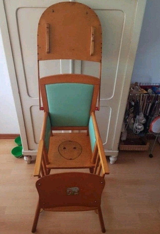 Kinderstoel, vintage, jaren 1950, Kibofa, hout & kunststof, Ophalen