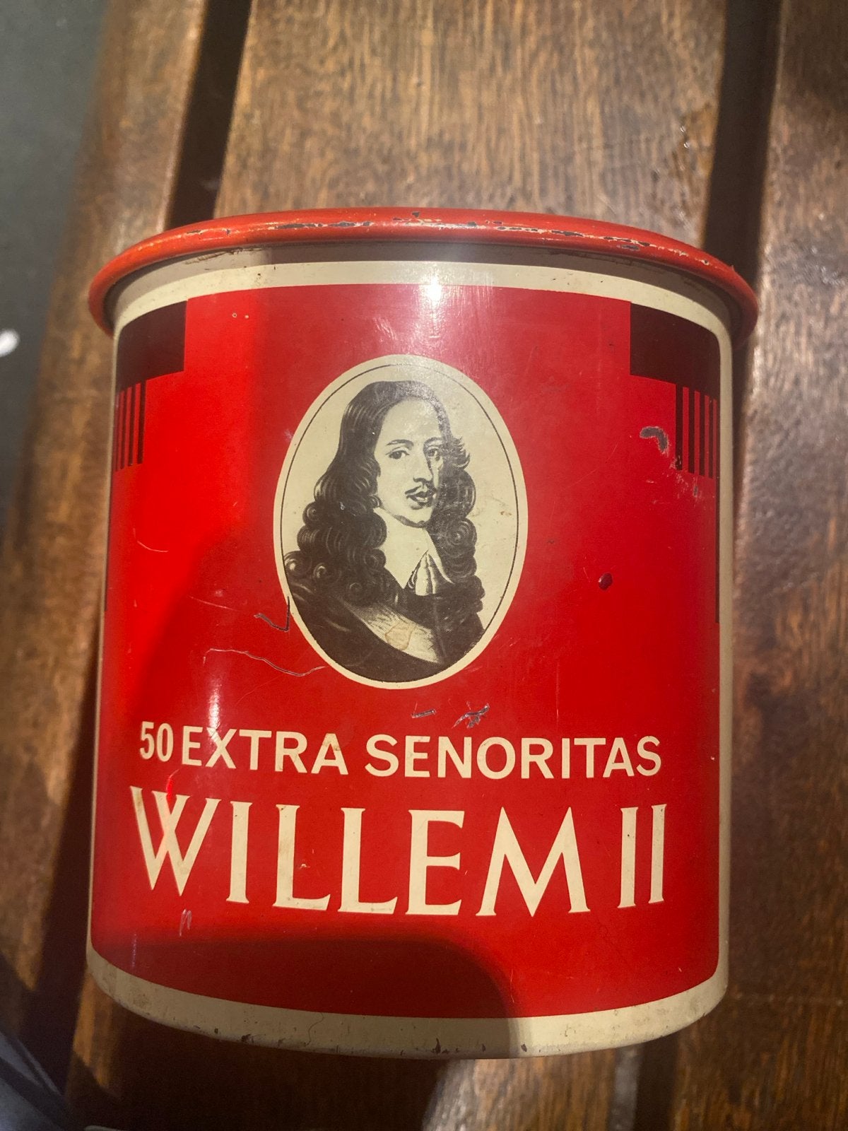 Vintage Willem II Extra Senoritas Sigaren Blik, Verzamelen, Blikken, Ophalen of Verzenden, Gebruikt, Overige, Overige merken