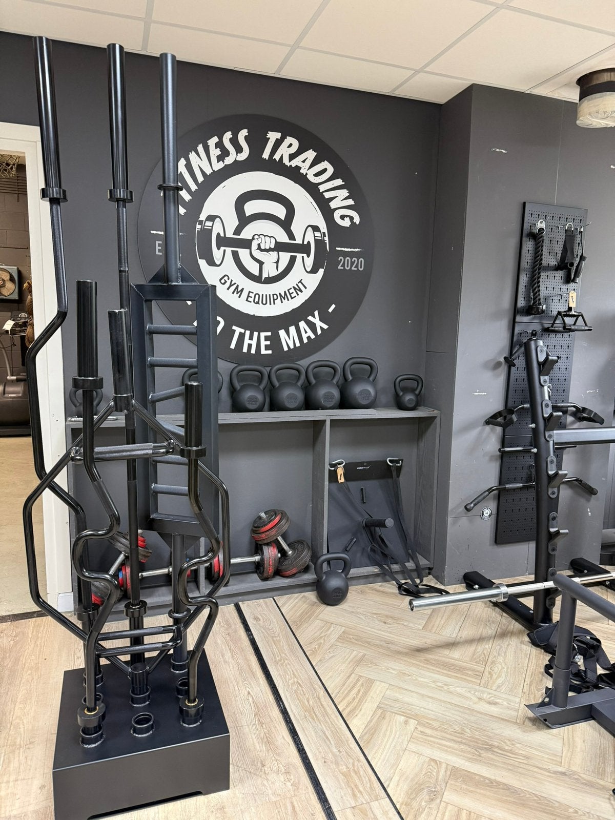 Set barbells/Olympische halterstangen incl stand (curl-hex-), Ophalen of Verzenden, ., Info@fitnesstradingtothemax.nl, .