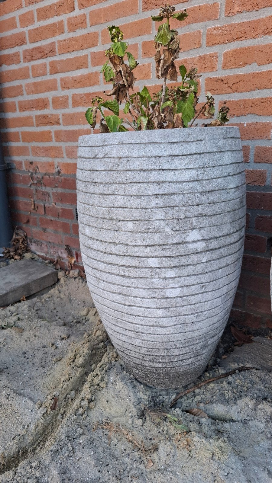 2 Grote betonkleurige plantenbakken voor buiten, Tuin en Terras, Bloempotten, Ophalen, Kunststof, Balkon