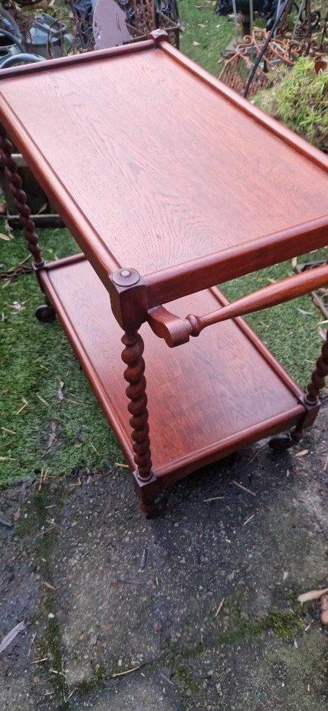 Vintage jaren 50 trolley / bijzettafel(brocante), Huis en Inrichting, Ophalen, Gebruikt, 75 cm of meer, 60 cm of meer