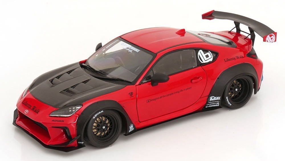 Toyota GR 86 2024 (Met Liberty Walk Body Kit) Rood / Carbon, Solido, Tschuiten@hotmail.com, Auto, Solido