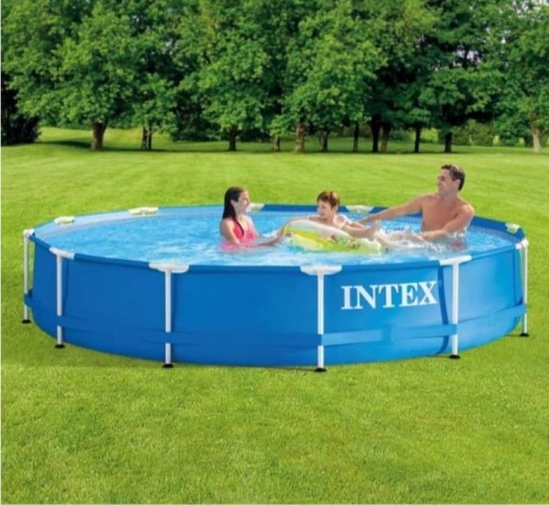 Groot Intex zwembad met een metalen Frame -, Ophalen, Minder dan 80 cm, Rond, 300 cm of meer